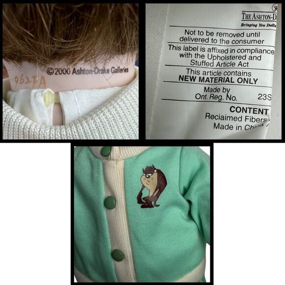 Ashton Drake Galleries Looney Tunes Baby Like Doll 16" Tall - Picture 8 of 8